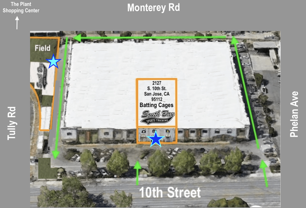 Annotated aerial map of 2127 S. 10th St and adjacent field parcel